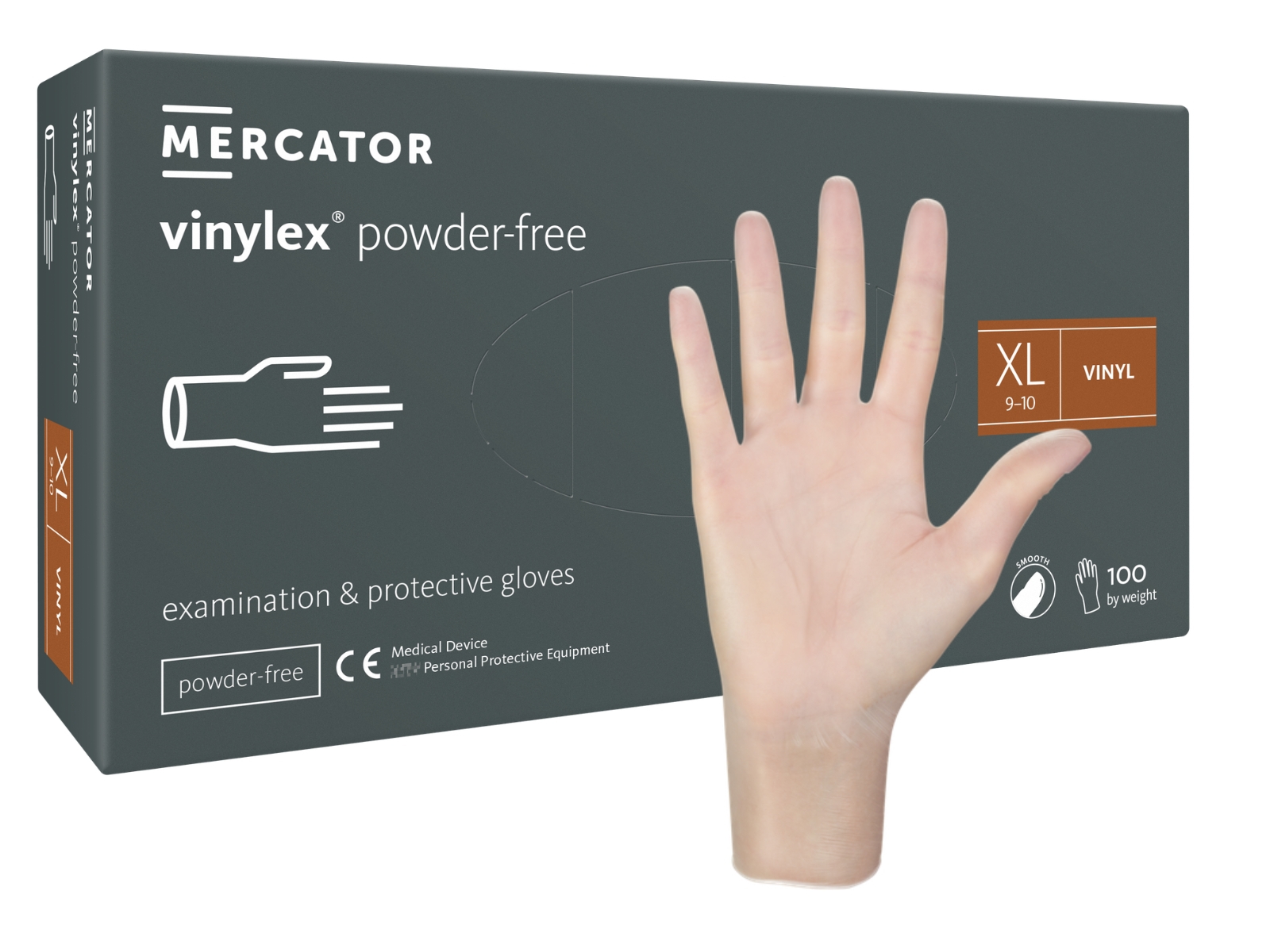 Rękawice Vinylex XL Mercator Bezpudrowe A100